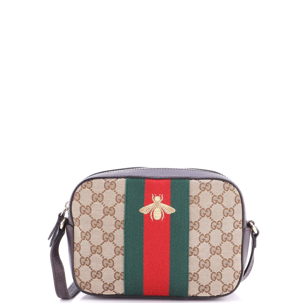 Gucci Bee Web Camera Bag GG Canvas